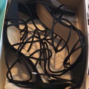 Super cute black strappy heels